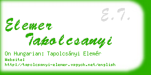 elemer tapolcsanyi business card
