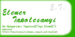 elemer tapolcsanyi business card